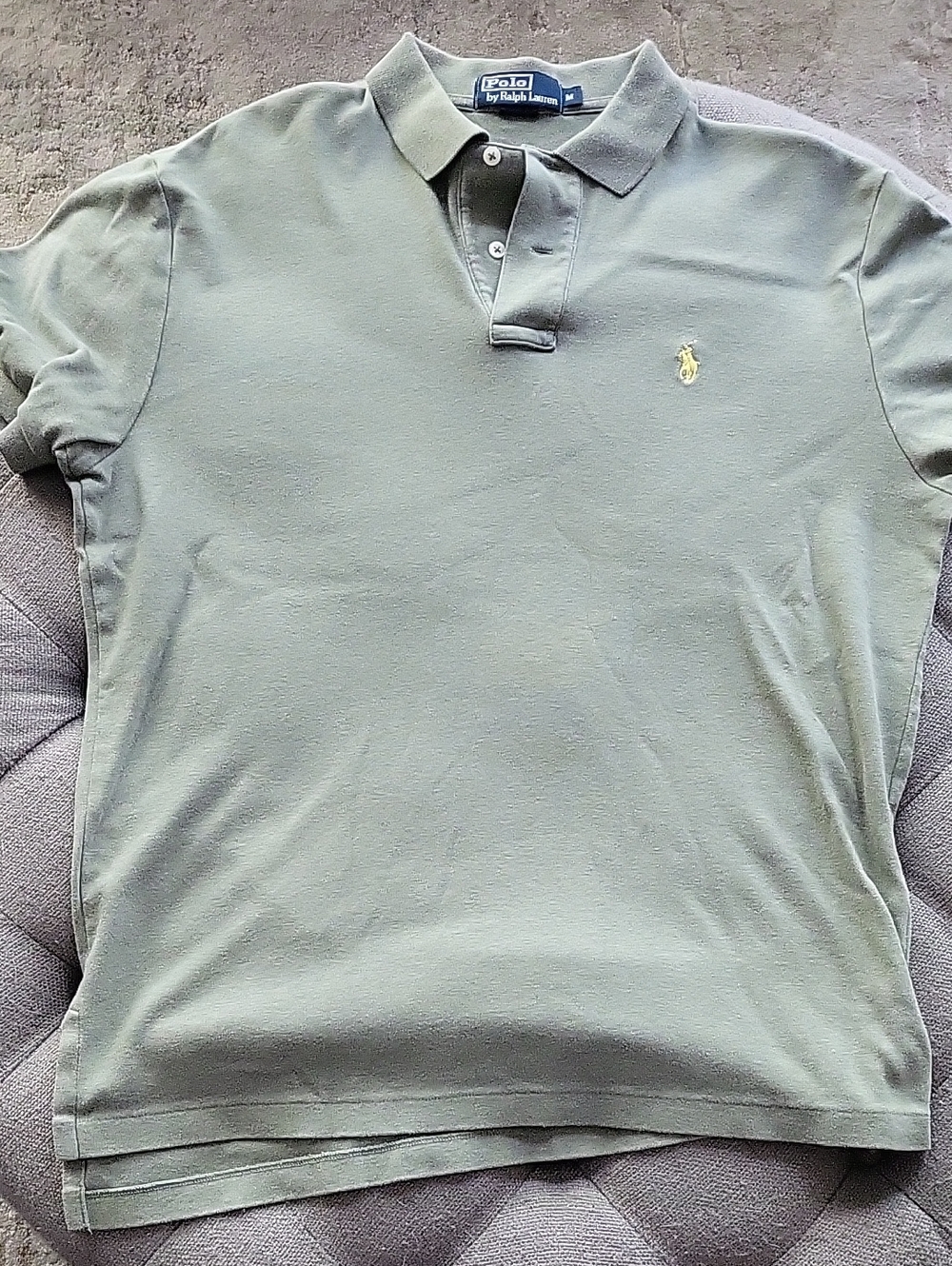 Polo by Ralph Lauren Men’s Olive Green Polo with Yellow Pony